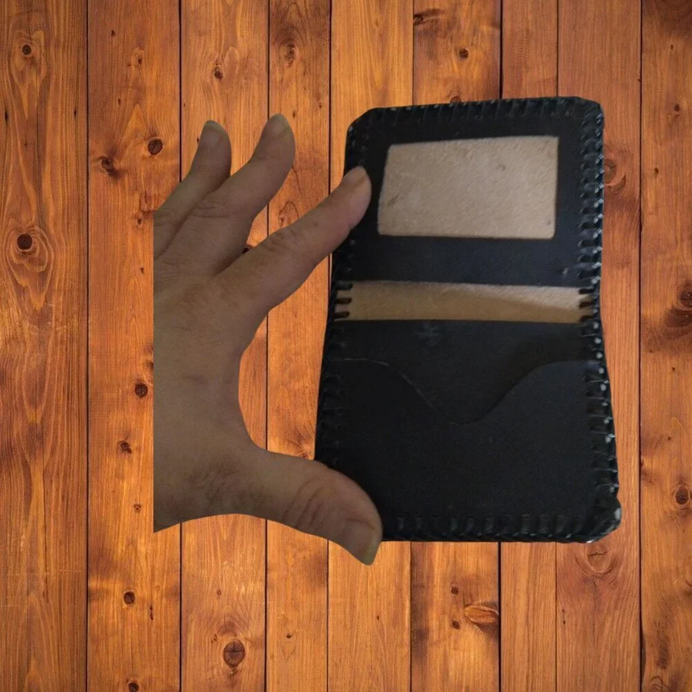 Bifold Credit ID Card Holder Wallet Brown Travel 